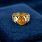 Gouden ring cabochon citrien