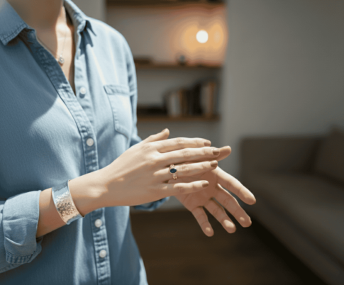 14 karaat fantasie saffier ring