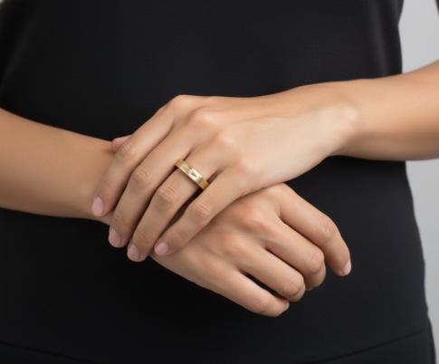 14 karaat Christian gouden ring fantasie