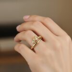 Geel gouden ring met hart