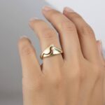 14 karaat fantasie ring met 1 briljant