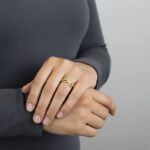 Gouden gevlochten Christian ring