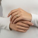 14 karaat gouden ring met 0.02ct.