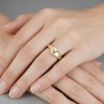 14 karaat fantasie ring met 1 briljant