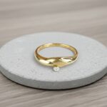 14 karaat gouden ring met 0.02ct.