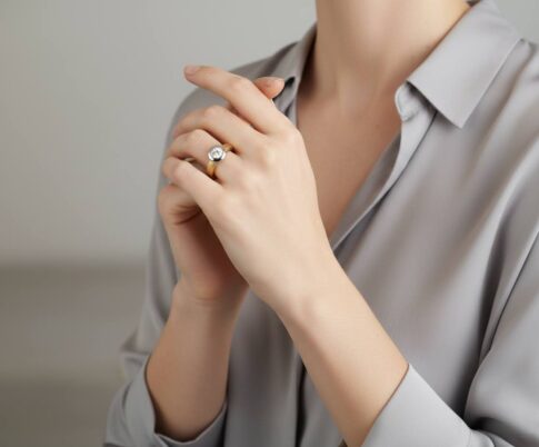 Bicolor gouden Christian ring zirkonia