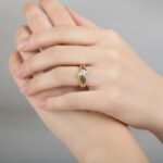 Gouden bicolor ring met diamant