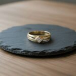 Geel gouden fantasie ring in marquise vorm