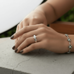 Christian wit gouden ring met 0.03ct.