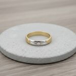 Gouden bicolor ring met 1 diamant