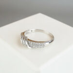 Wit gouden fantasie ring met zirkonia