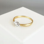 Bicolor gouden ring met 2 diamanten