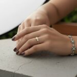 Bicolor gouden Christian ring met 0.05ct.