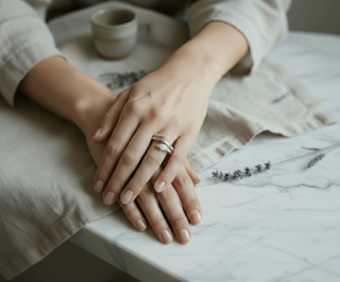 Wit gouden slang ring