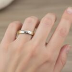 Gouden bicolor ring met 1 diamant