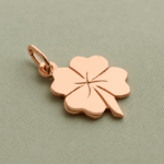 Rosé gouden klavertje vier hanger