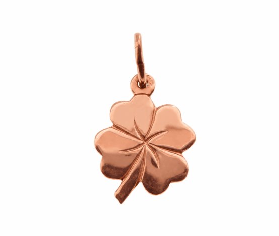 Rosé gouden klavertje vier hanger Rosé gouden klavertje vier hanger
