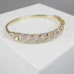 Christian bicolor gouden zirkonia slavenarmband