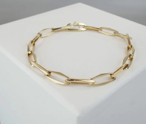 14 karaat gouden closed forever schakelarmband