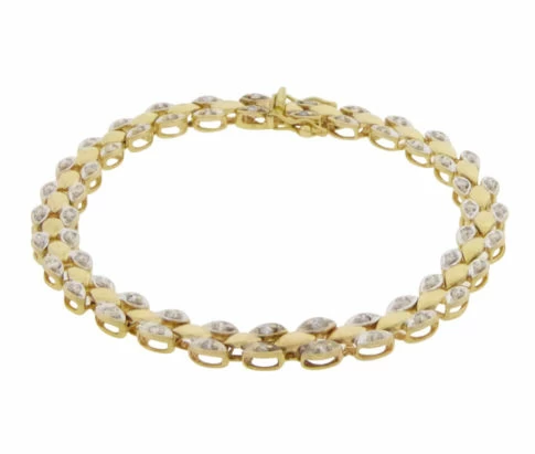 Bicolor gouden armband met diamanten