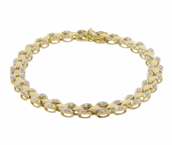 Bicolor gouden armband met diamanten