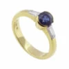 18 karaat gouden tanzaniet en diamanten ring