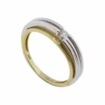 Bicolor gouden ring met solitair briljant