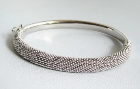 14 karaat wit gouden slavenarmband