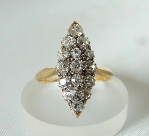 Antieke gouden ring met briljanten