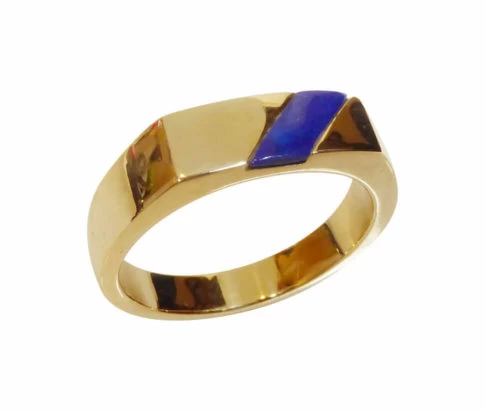Gouden ring met lapis lazuli