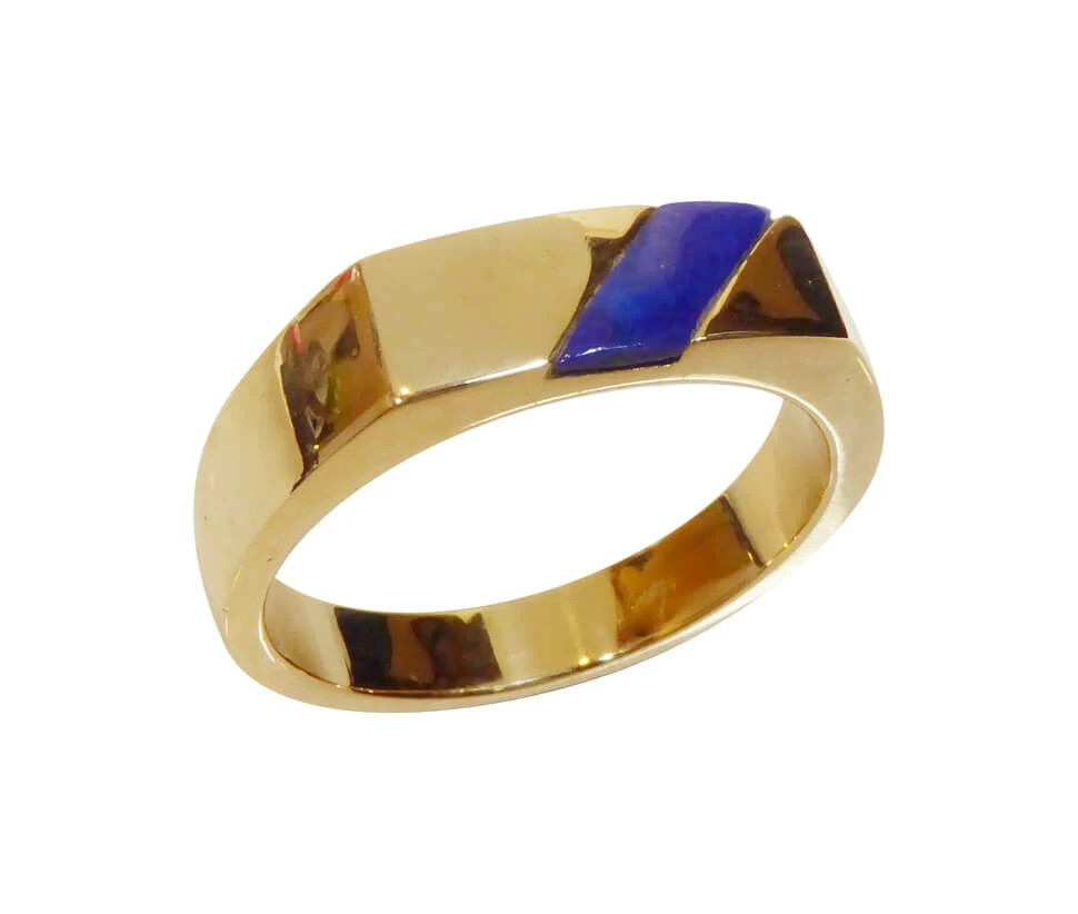 Gouden ring met lapis lazuli