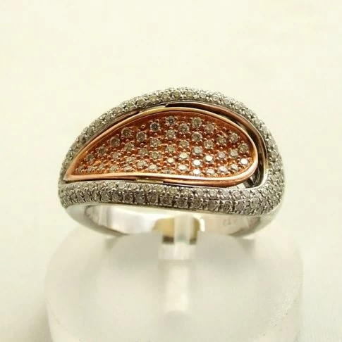 Bicolor gouden ring met diamant