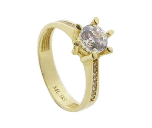 Christian 14 karaat gouden ring met zirkonia