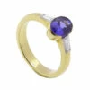 18 karaat gouden ring met tanzaniet en diamanten