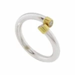 Bicolor ring met 2 briljanten