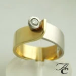 Bicolor ring met briljant