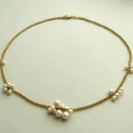 Geel gouden parel collier