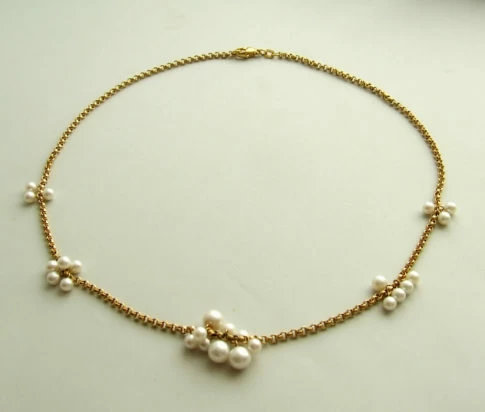 Geel gouden parel collier