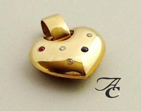 Geel gouden harten hanger