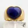 Gouden harten ring met Lapis Lazuli