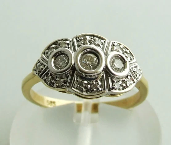 Gouden bicolor ring met briljanten Gouden bicolor ring met briljanten