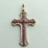 Gouden hanger met robijn en zirkonia