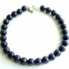 Lapis lazuli collier met wit gouden slot