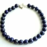 Lapis lazuli collier met wit gouden slot