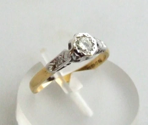 18 karaat bicolor ring met briljant