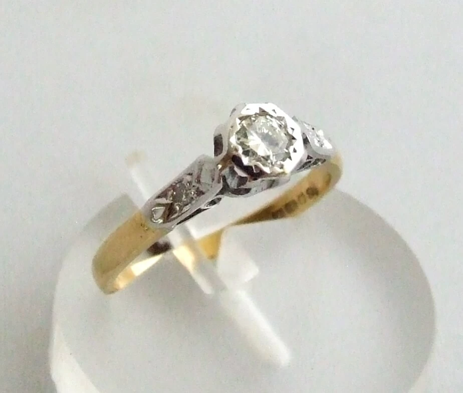 18 karaat bicolor ring met briljant