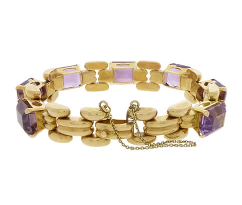 18 karaat gouden armband met amethist