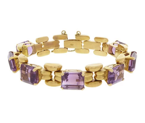 18 karaat gouden armband met amethist