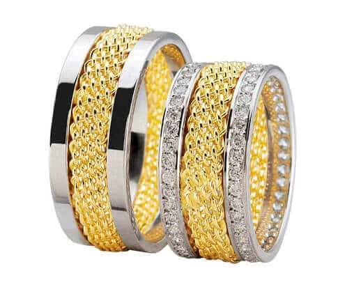 Bicolor diamanten trouwringen