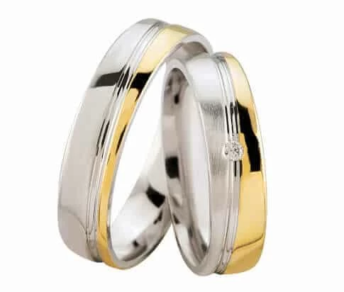 Christian bicolor trouwringen met diamant